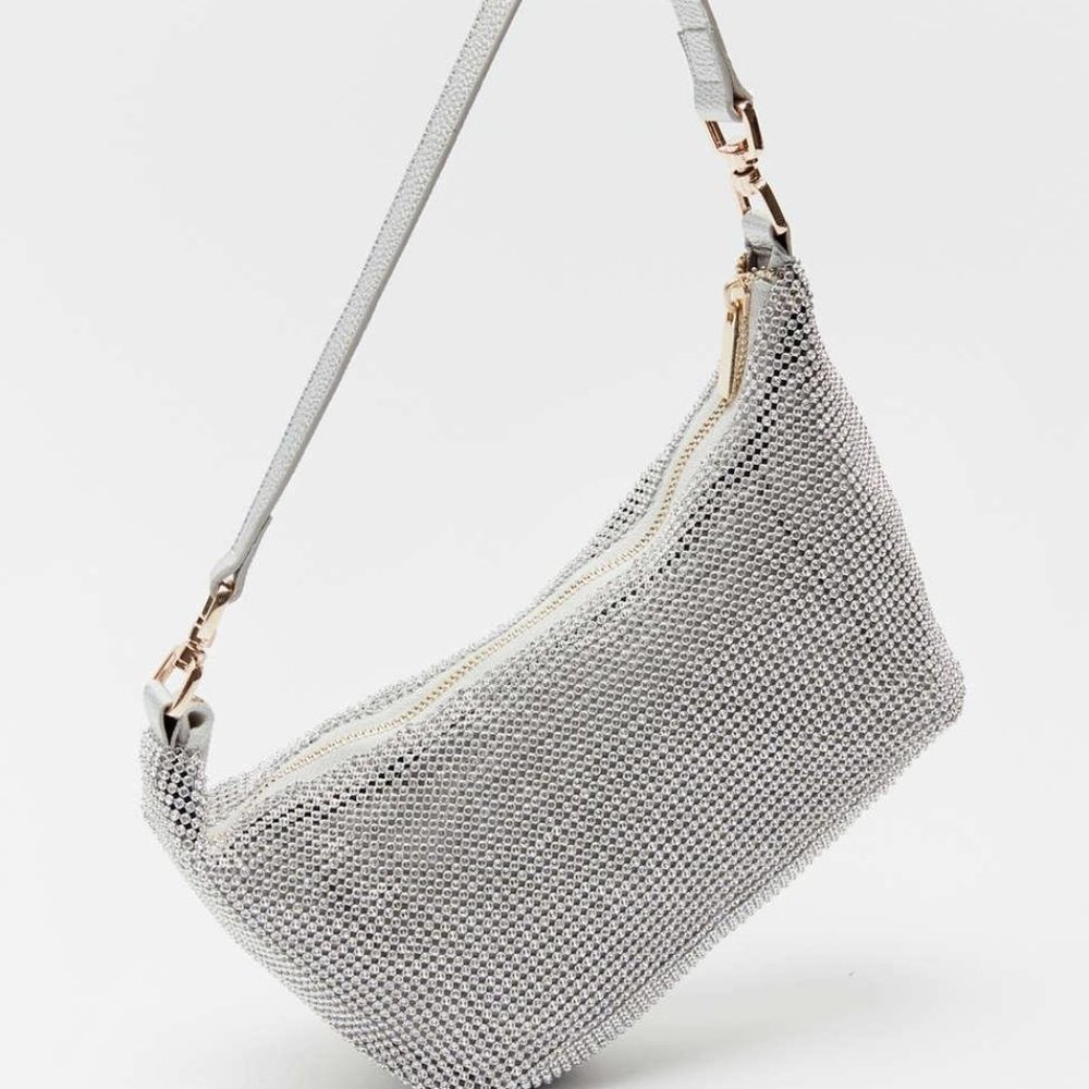 Urban Outfitter's Women's Metallic Luna Rhinestone Baguette Bag